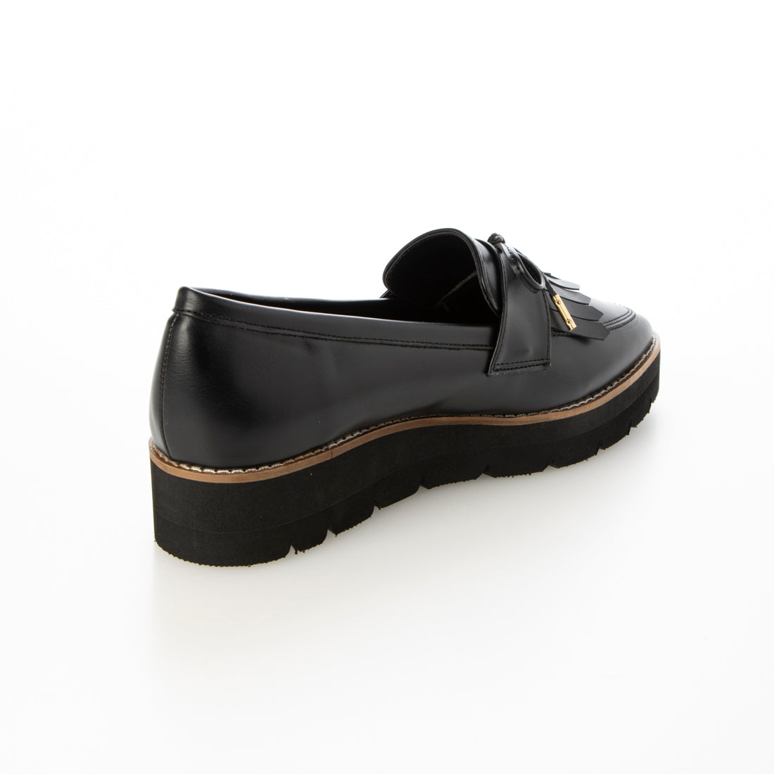 フィン Fin 厚底リボンキルトローファー【低反発スポンジ入り】 (ブラック) ブラック