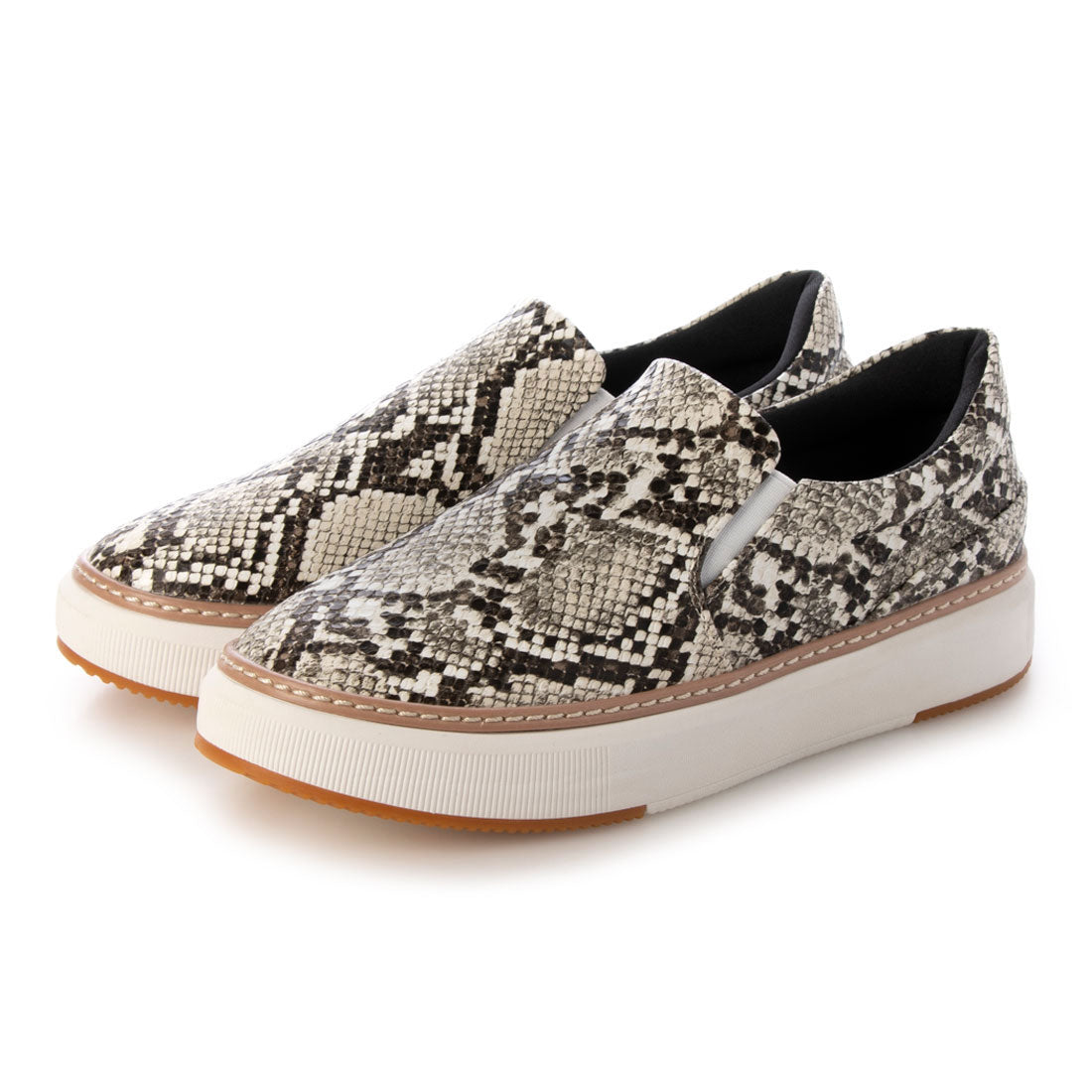 フィン Fin 厚底キルティングスリッポン【低反発スポンジ入り】 (パイソン) パイソン