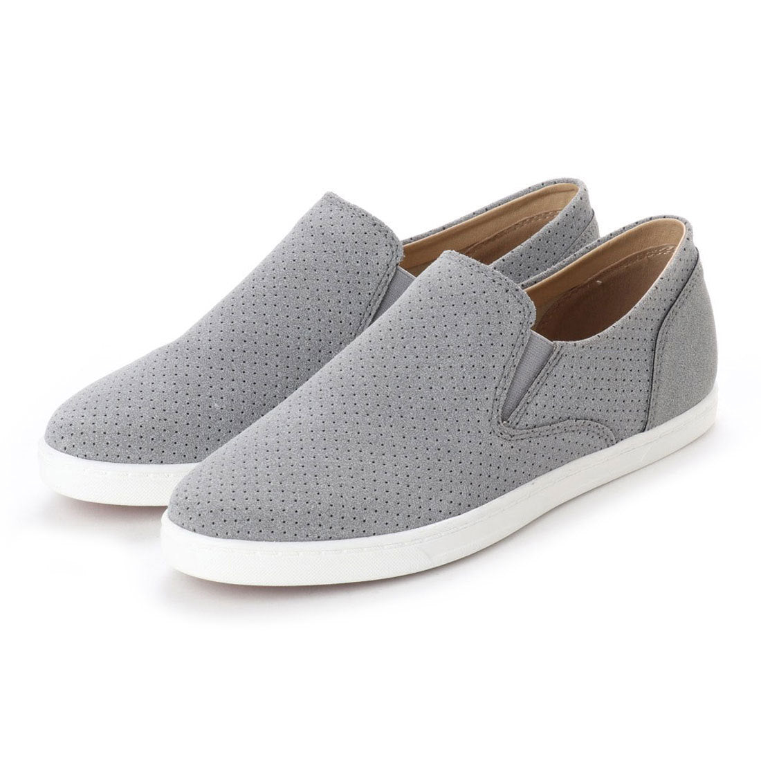 フィン Fin 【低反発スポンジ入り】ストレッチスリッポン,グレー