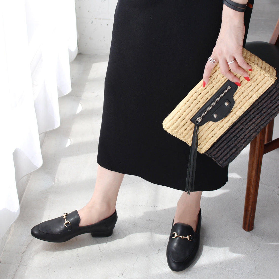 フィン Fin 2WAY本革ビットローファー【低反発スポンジ入り】