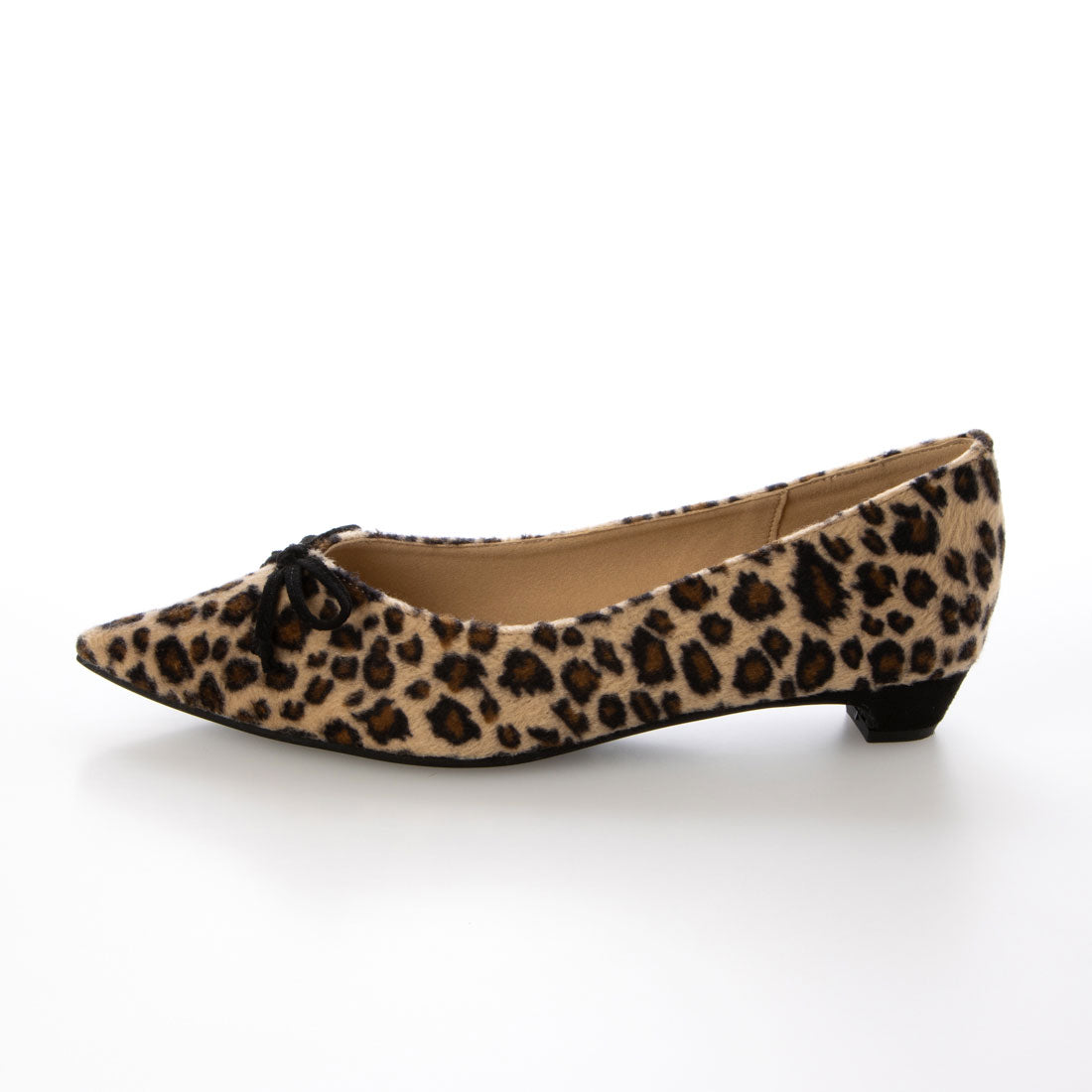 フィン Fin ポインテッドトゥVカットバレエシューズ【低反発スポンジ入り】 (ヒョウ) ヒョウ