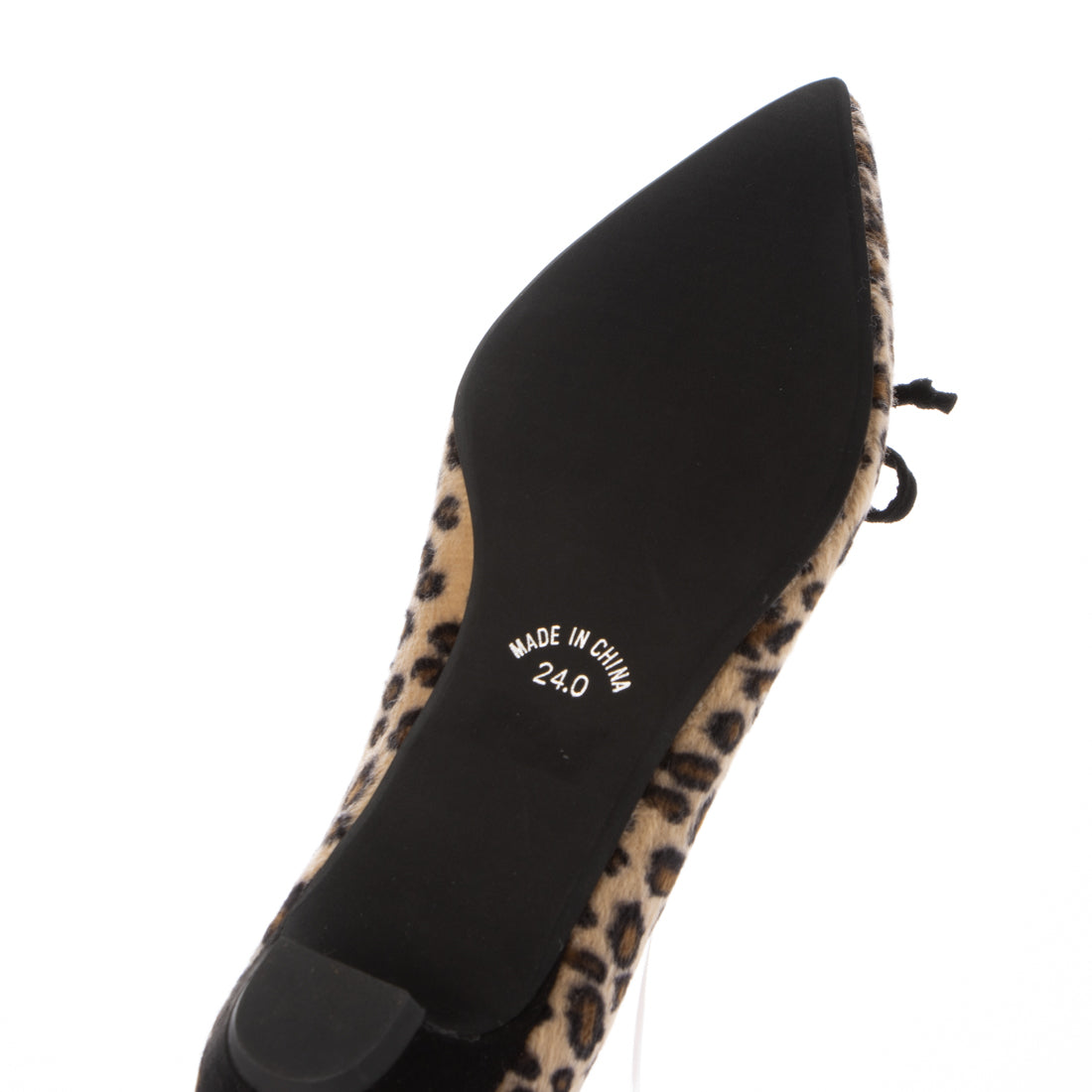 フィン Fin ポインテッドトゥVカットバレエシューズ【低反発スポンジ入り】 (ヒョウ) ヒョウ