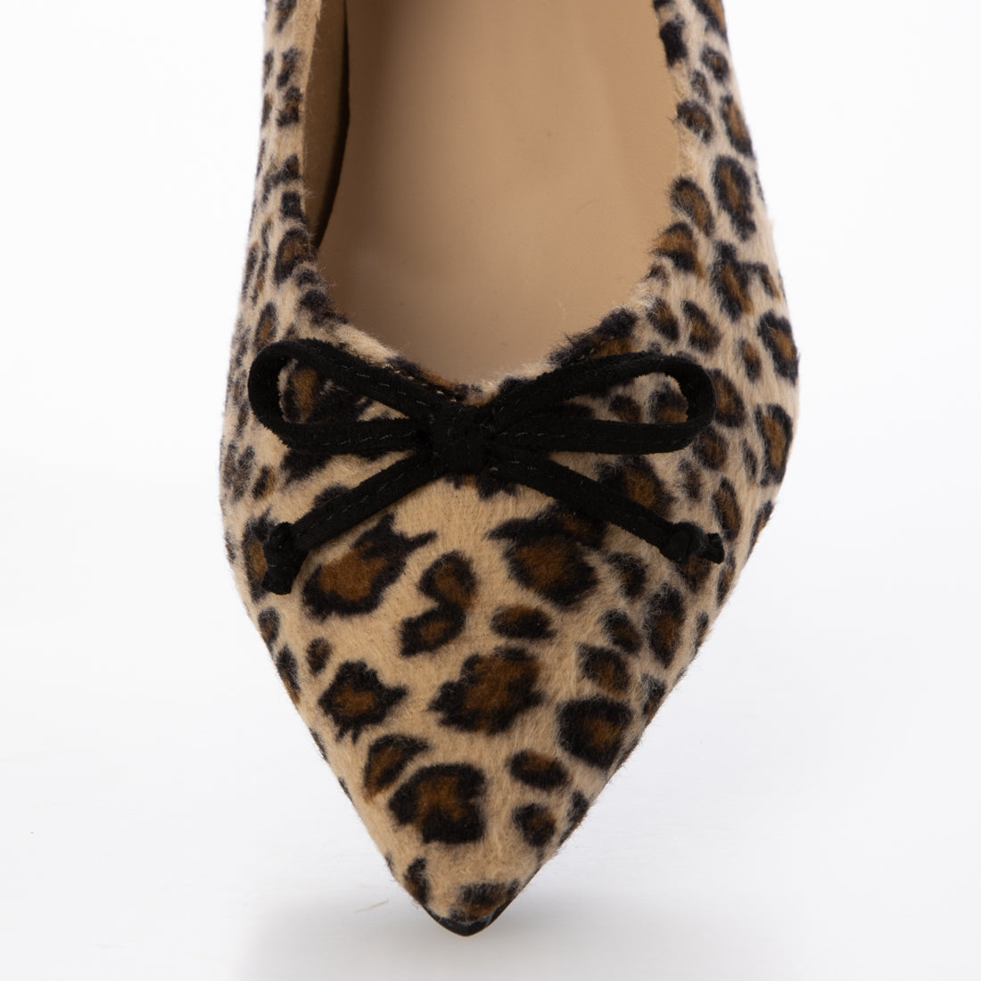 フィン Fin ポインテッドトゥVカットバレエシューズ【低反発スポンジ入り】 (ヒョウ) ヒョウ