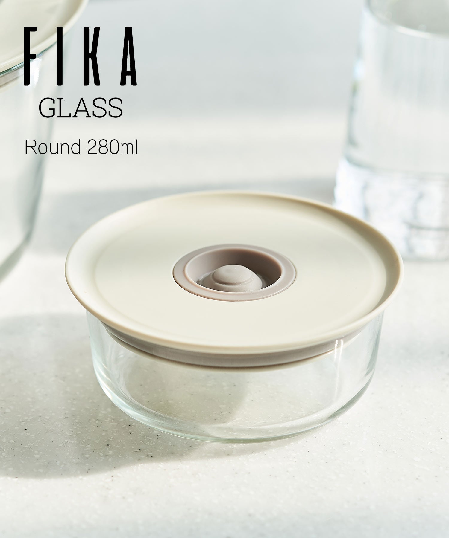 FIKA FIKA GLASS Heat-Resistant Glass Food Storage Container Round Type 280ml Single Item