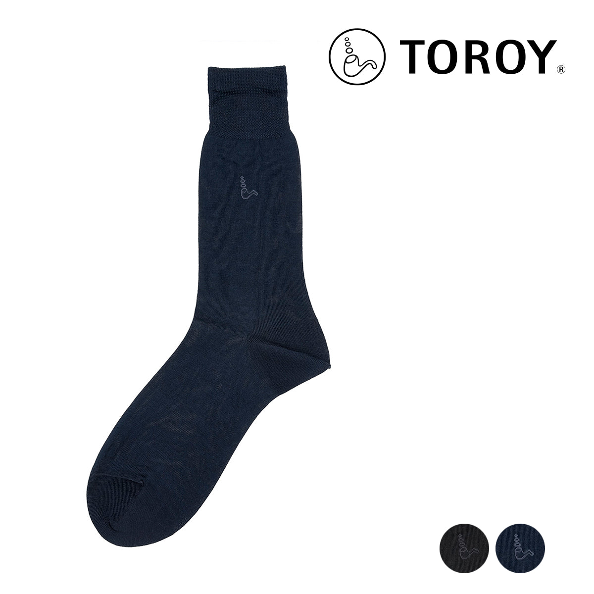 TROYO TOROY Fukusuke 【TOROY】 Plain One Point Embroidery Socks Crew Length 100% Cotton Antibacterial and Deodorizing Treatment Gentlemen Male Men's Fukusuke fukuske