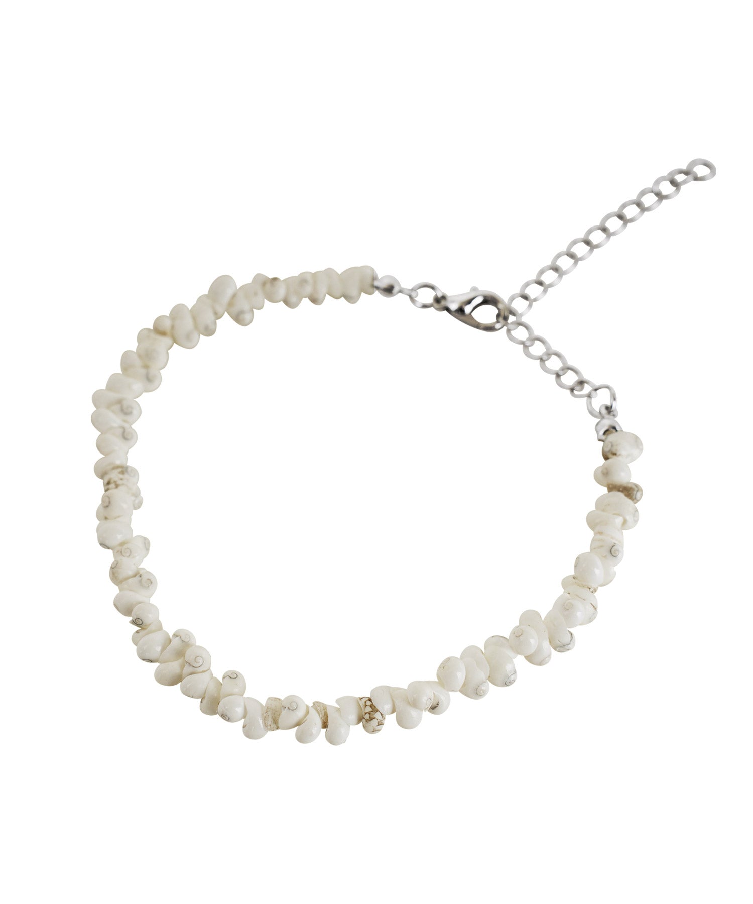 ジギーズショップ JIGGYS SHOP ホワイトストーン アンクレット / アンクレット メンズ シンプル カップル ペア ブレスレット 足首 夏 海 プール ビーチ リゾート ホワイトシェル