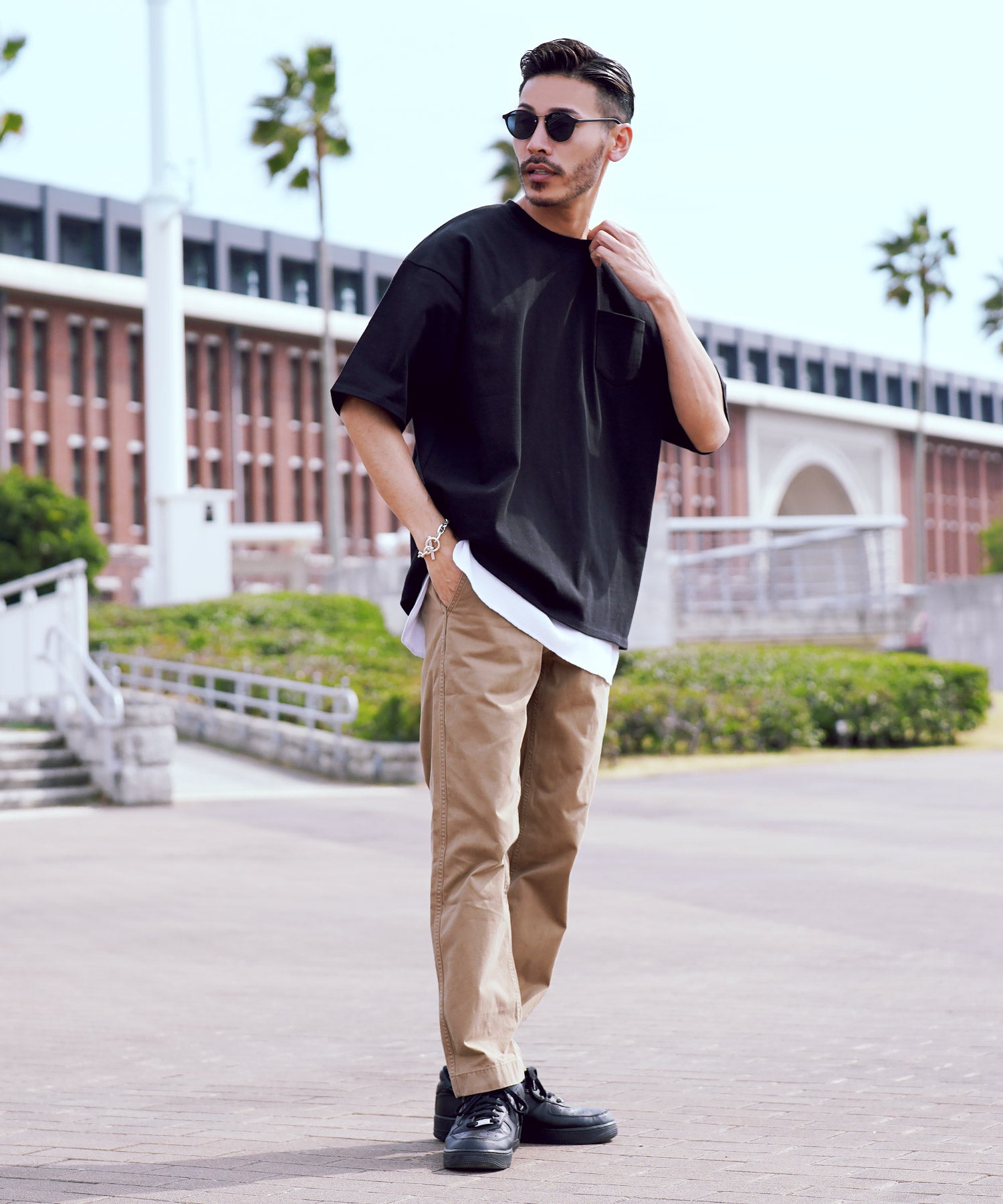 ジギーズショップ JIGGYS SHOP 長款鬆餅多功能 / 長款 T恤 男士 時尚 T恤 短袖 長袖 背心 上衣 圓領