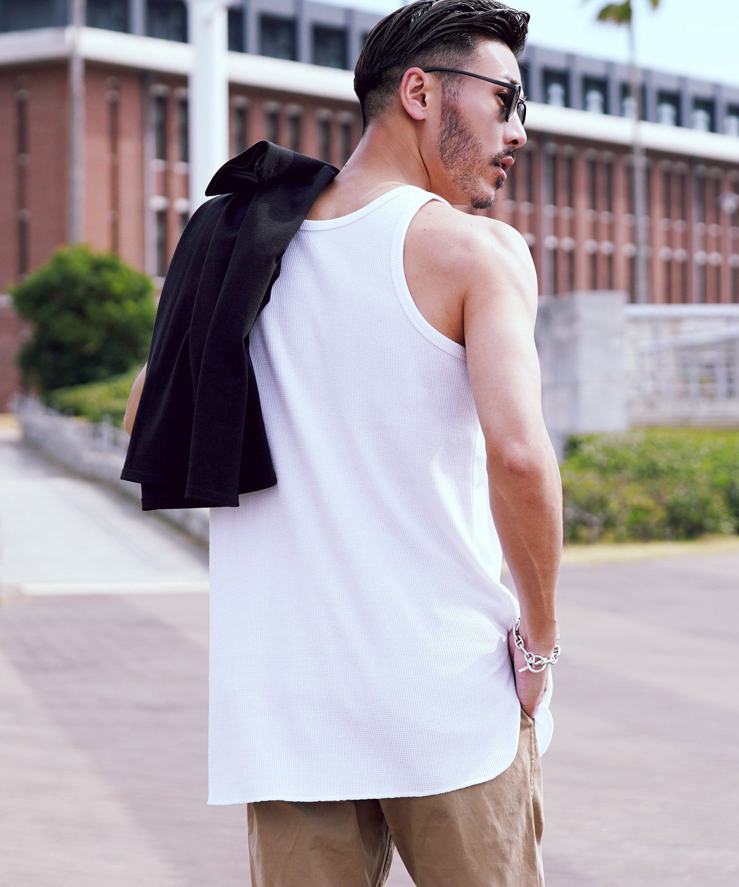 ジギーズショップ JIGGYS SHOP 長款鬆餅多功能 / 長款 T恤 男士 時尚 T恤 短袖 長袖 背心 上衣 圓領