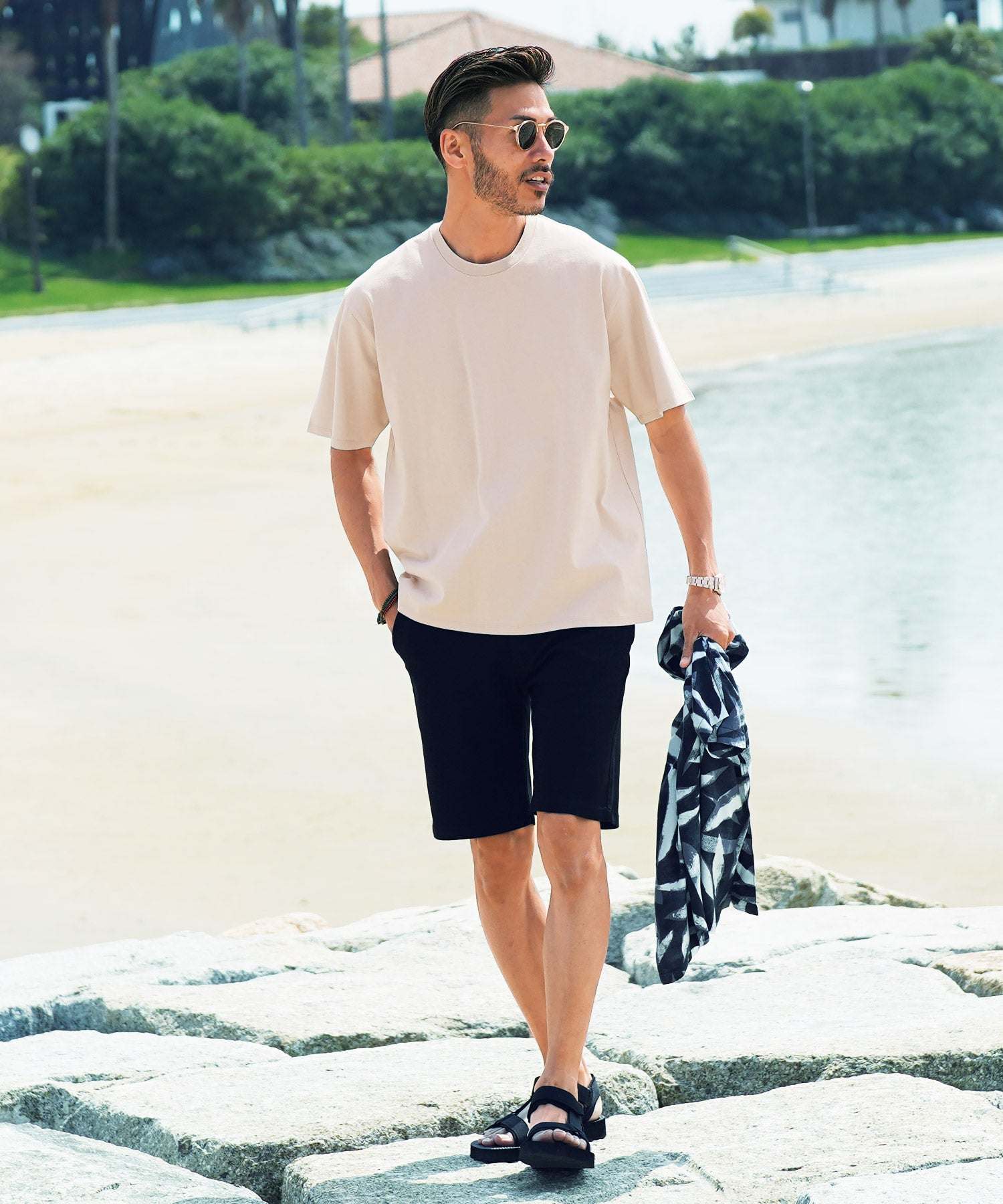 JIGGYS SHOP Sweat Stain Prevention Sweat-Proof T-Shirt / T-Shirt Sweat Stain Men's Big Silhouette Oversized Loose Body Cover T-Shirt Short Sleeve Tops Crew Neck