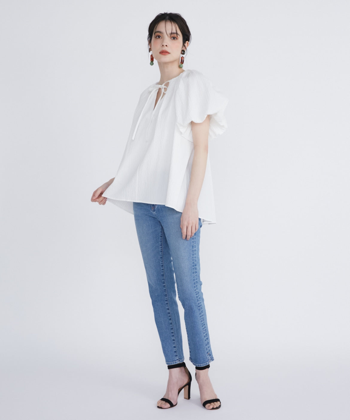 マーリエ ル カセット Maglie le cassetto スリムストレートデニム (チャコールグレー3) チャコールグレー3