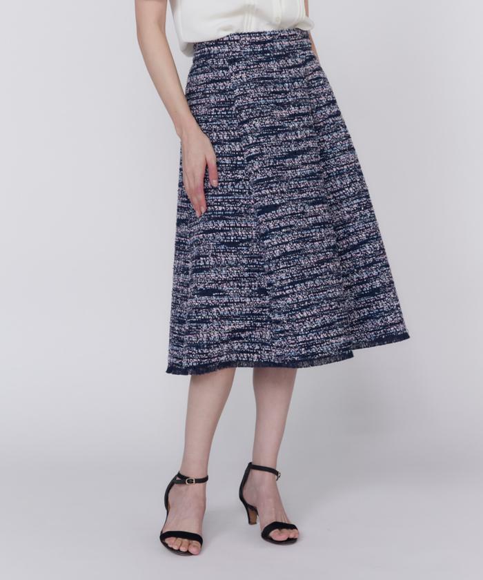 マーリエ ル カセット Maglie le cassetto 《M Maglie le cassetto》ファンシーツイードスカート (ネイビー) ネイビー