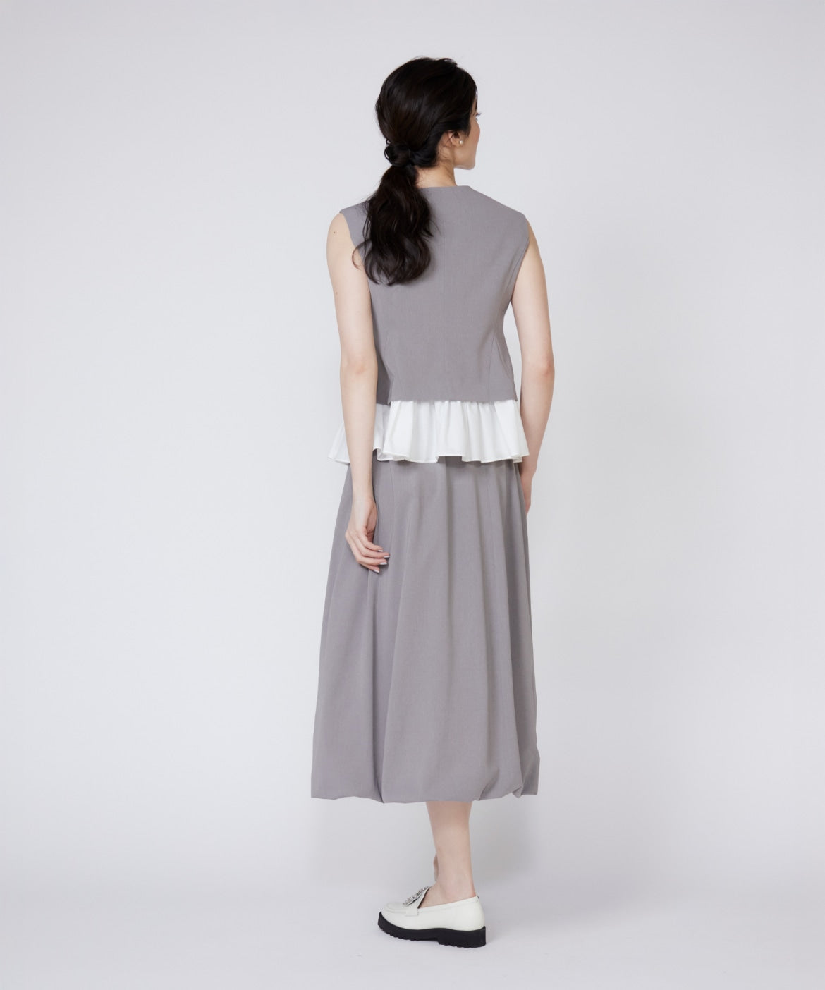 マーリエ ル カセット Maglie le cassetto 異素材ドッキングジレ (ネイビー) ネイビー