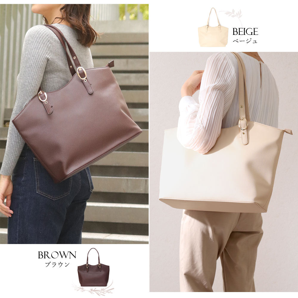 フロージュ florge ニューラウンドレザーオフィストートバッグ