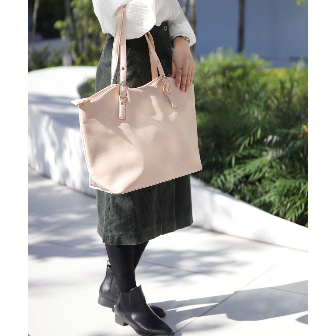 Floge New Round Leather Office Tote Bag