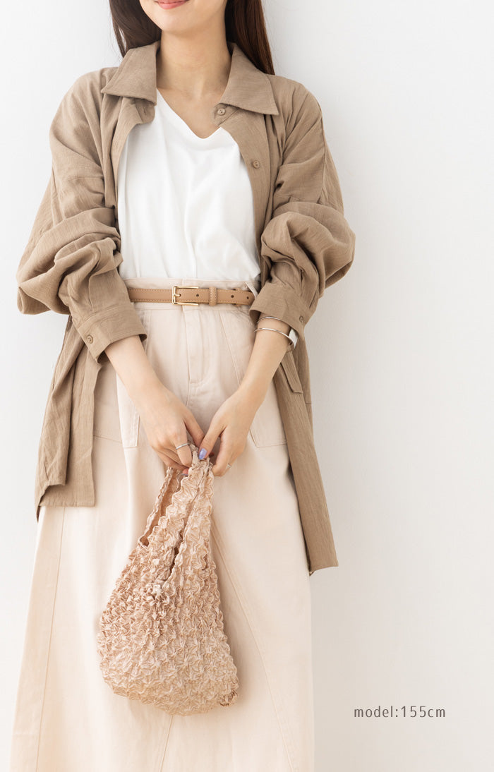 フロージュ florge 簡単!畳まないくしゅくしゅエコバッグ (ワインレッド) ワインレッド