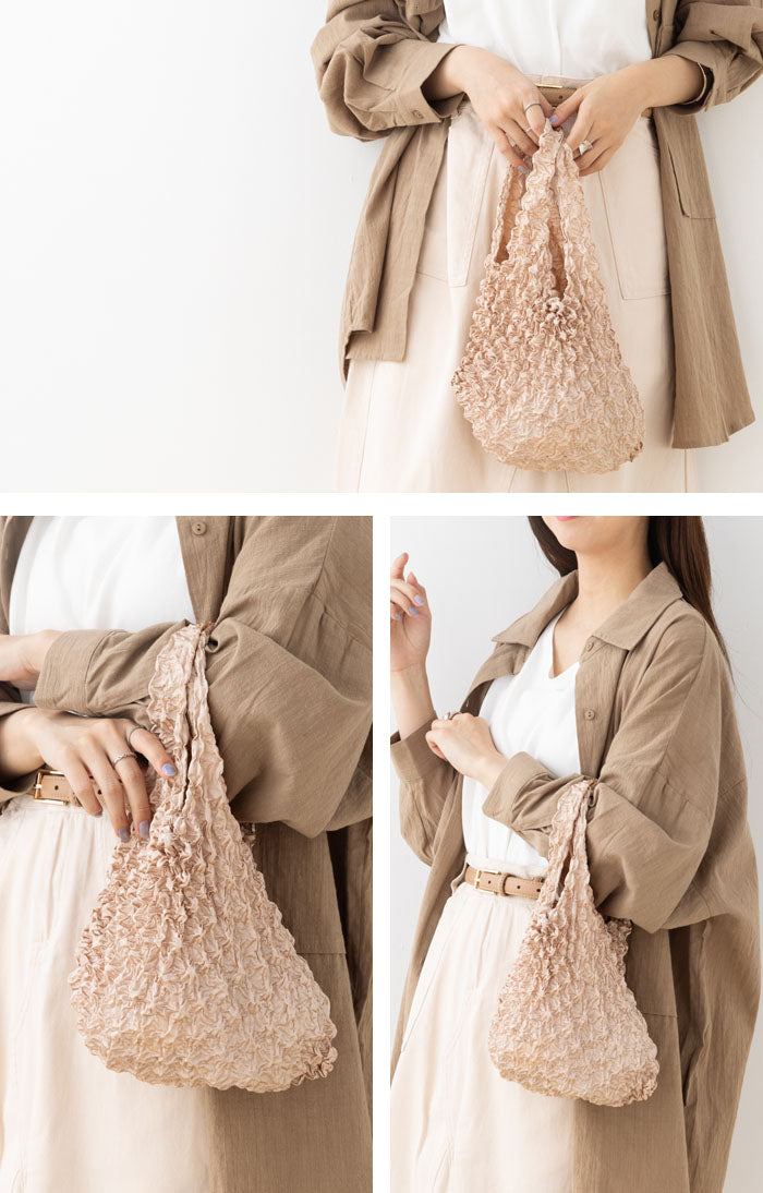 フロージュ florge 簡単!畳まないくしゅくしゅエコバッグ (ワインレッド) ワインレッド