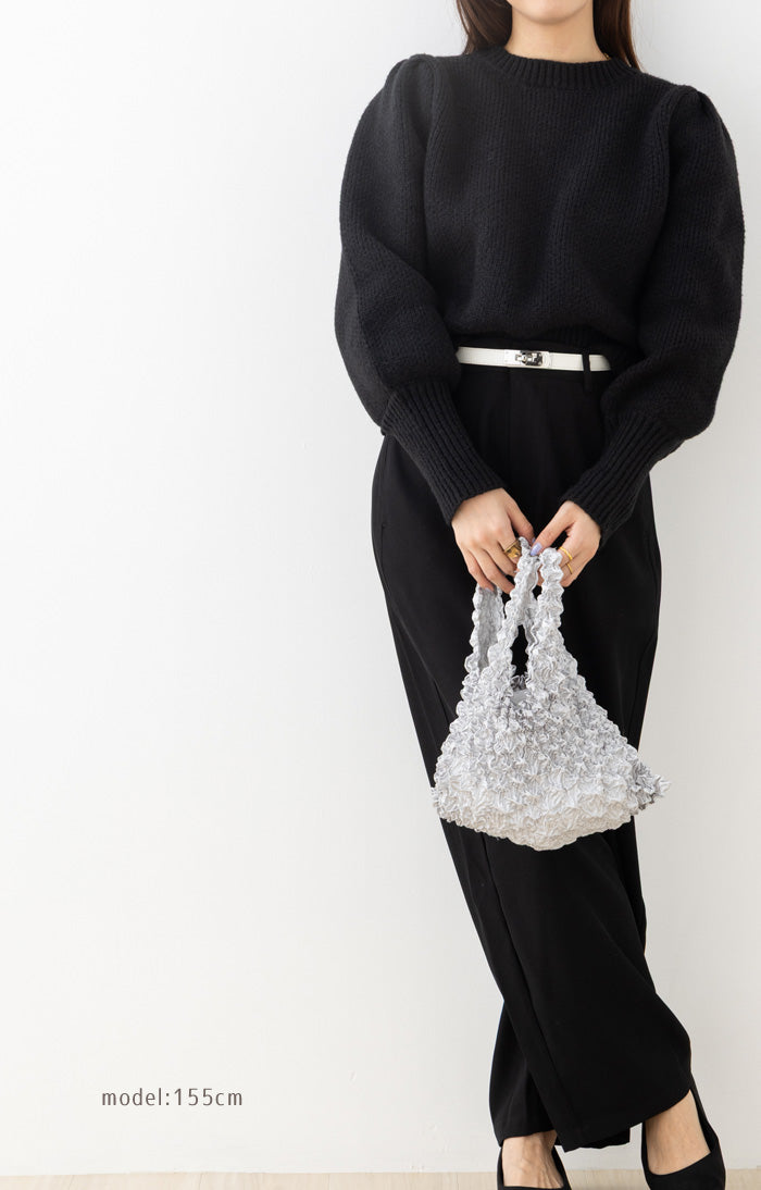 フロージュ florge 簡単!畳まないくしゅくしゅエコバッグ (ワインレッド) ワインレッド