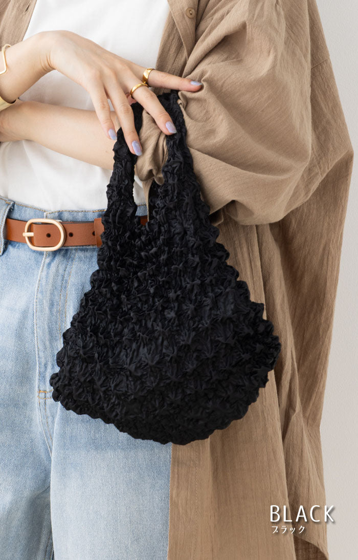 フロージュ florge 簡単!畳まないくしゅくしゅエコバッグ (ワインレッド) ワインレッド