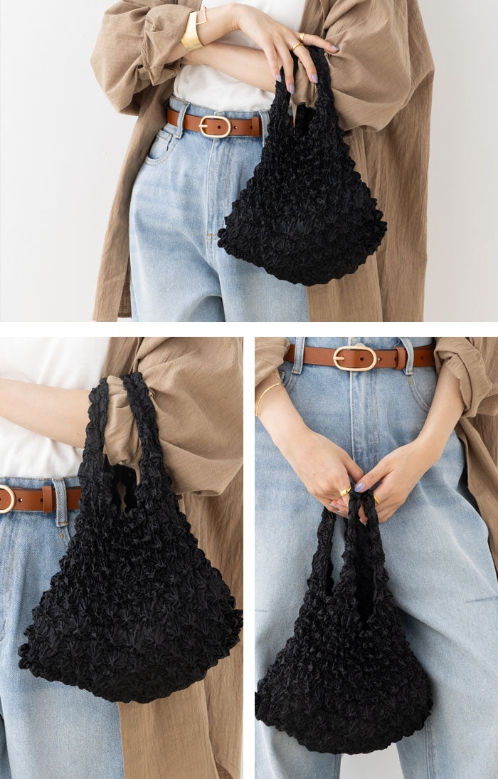 フロージュ florge 簡単!畳まないくしゅくしゅエコバッグ (ワインレッド) ワインレッド