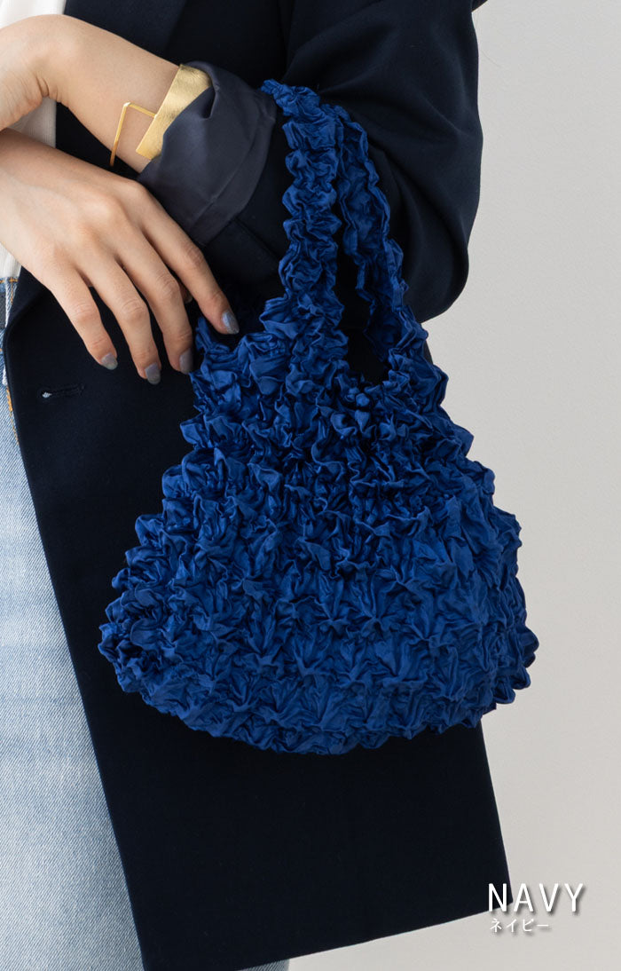 フロージュ florge 簡単!畳まないくしゅくしゅエコバッグ (ワインレッド) ワインレッド