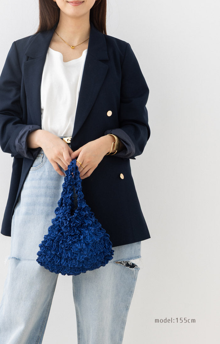 フロージュ florge 簡単!畳まないくしゅくしゅエコバッグ (ワインレッド) ワインレッド