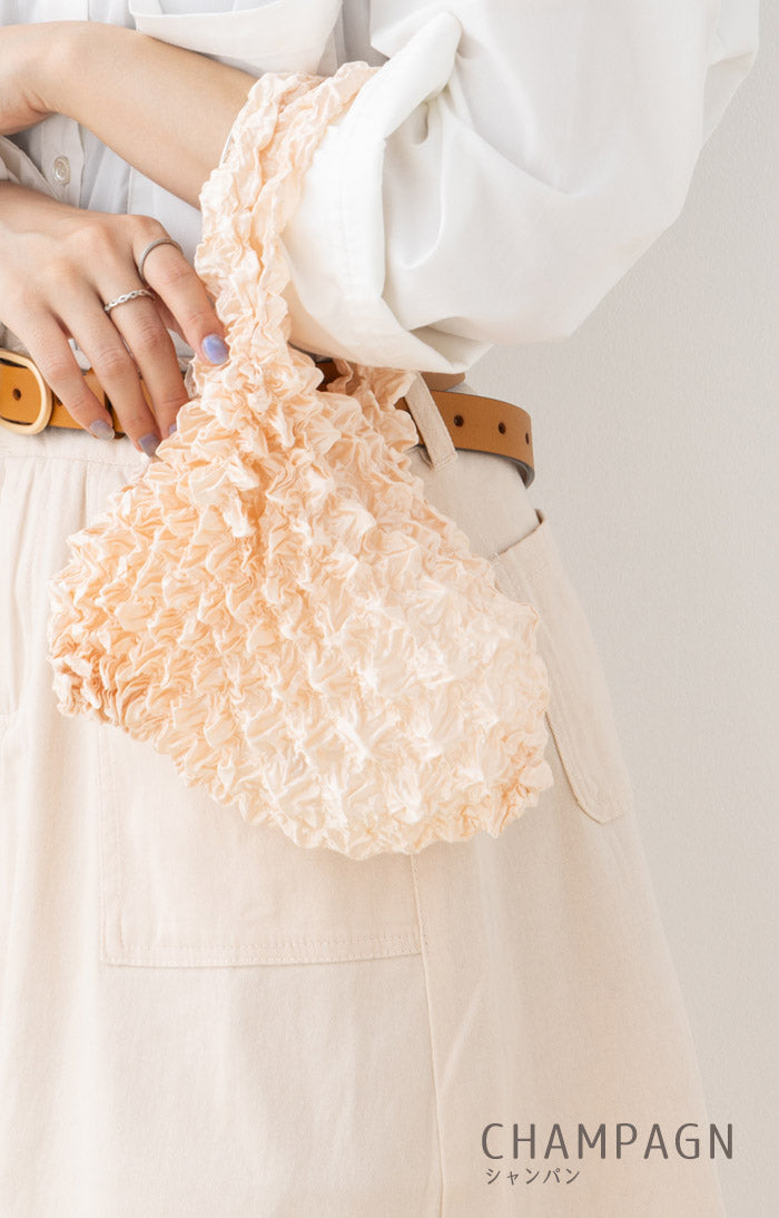 フロージュ florge 簡単!畳まないくしゅくしゅエコバッグ (ワインレッド) ワインレッド