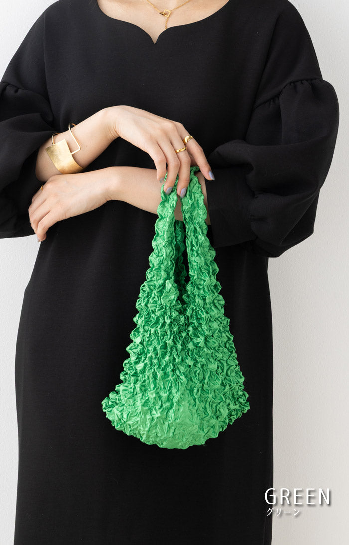 フロージュ florge 簡単!畳まないくしゅくしゅエコバッグ (ワインレッド) ワインレッド