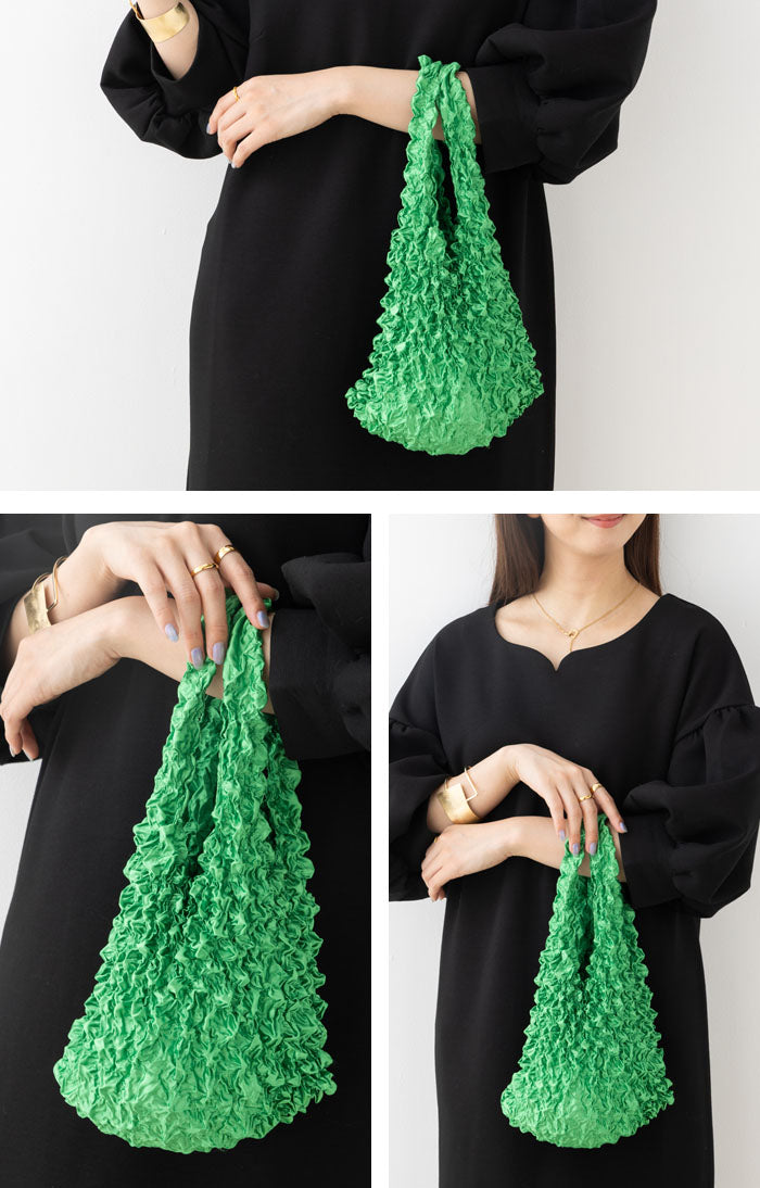 フロージュ florge 簡単!畳まないくしゅくしゅエコバッグ (ワインレッド) ワインレッド