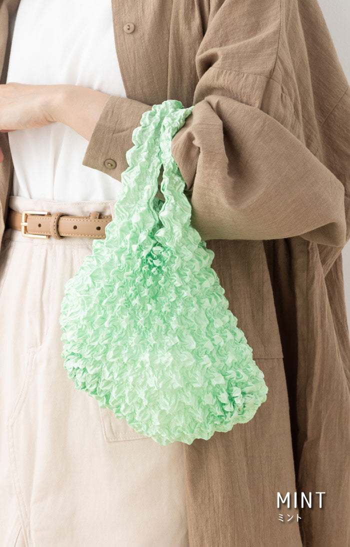 フロージュ florge 簡単!畳まないくしゅくしゅエコバッグ (ワインレッド) ワインレッド