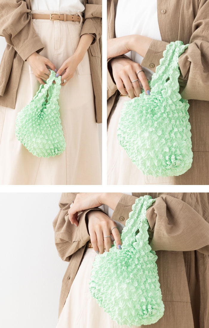 フロージュ florge 簡単!畳まないくしゅくしゅエコバッグ (ワインレッド) ワインレッド