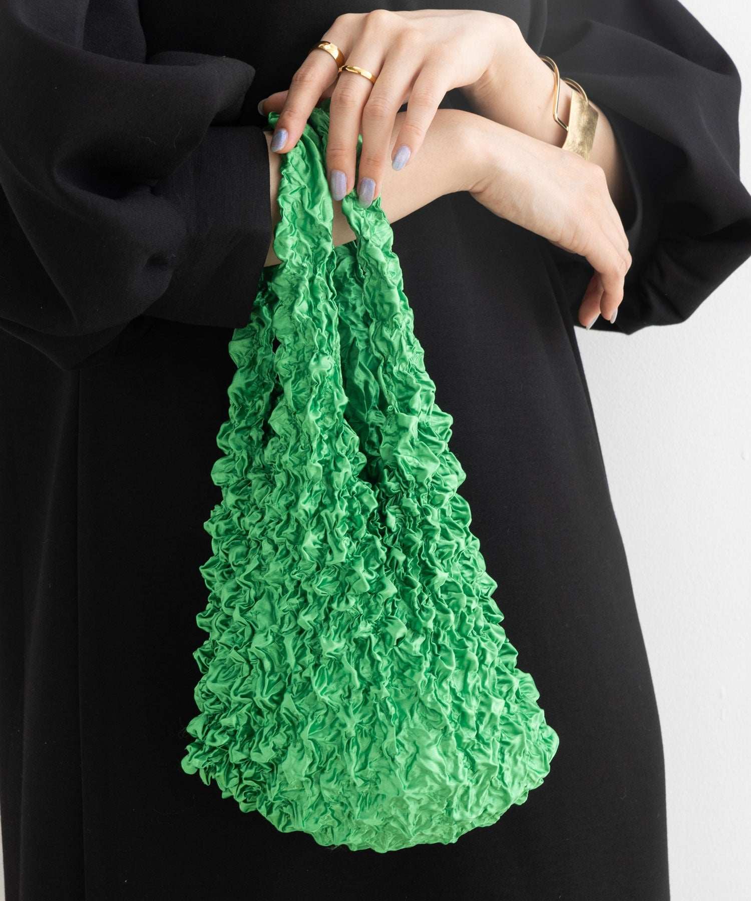 フロージュ florge 簡単!畳まないくしゅくしゅエコバッグ (グリーン) グリーン