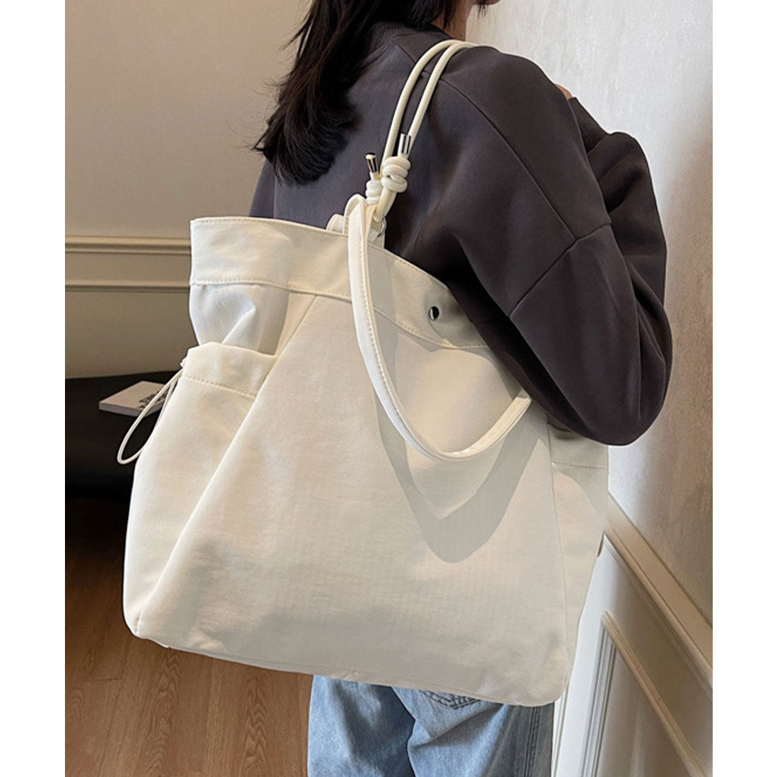 フロージュ florge 【A4収納可・軽量】パラコードハンドルトートバッグ/サブバッグ (グリーン) グリーン