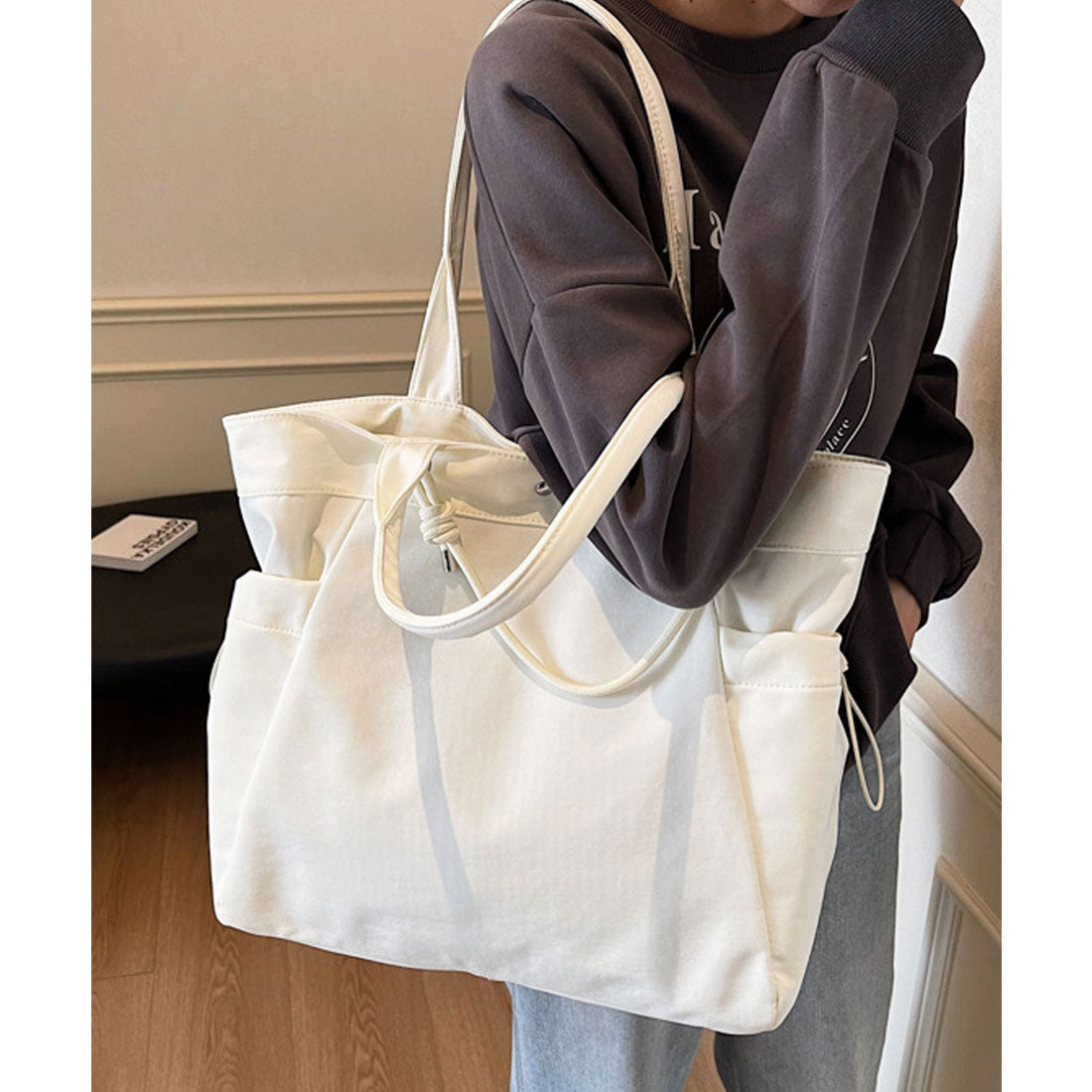 フロージュ florge 【A4収納可・軽量】パラコードハンドルトートバッグ/サブバッグ (グリーン) グリーン