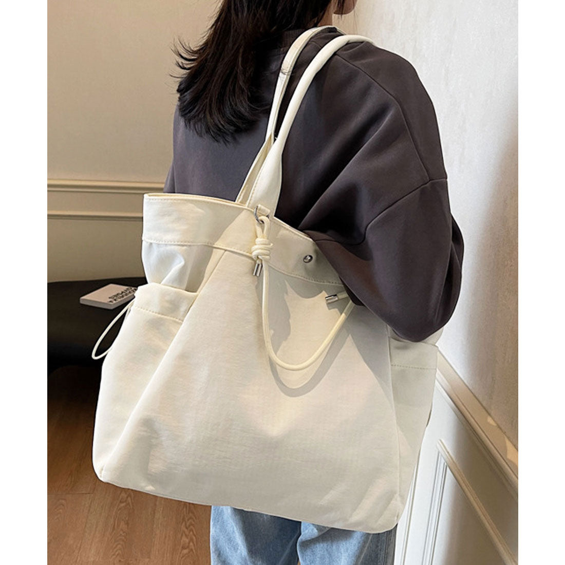 フロージュ florge 【A4収納可・軽量】パラコードハンドルトートバッグ/サブバッグ (グリーン) グリーン