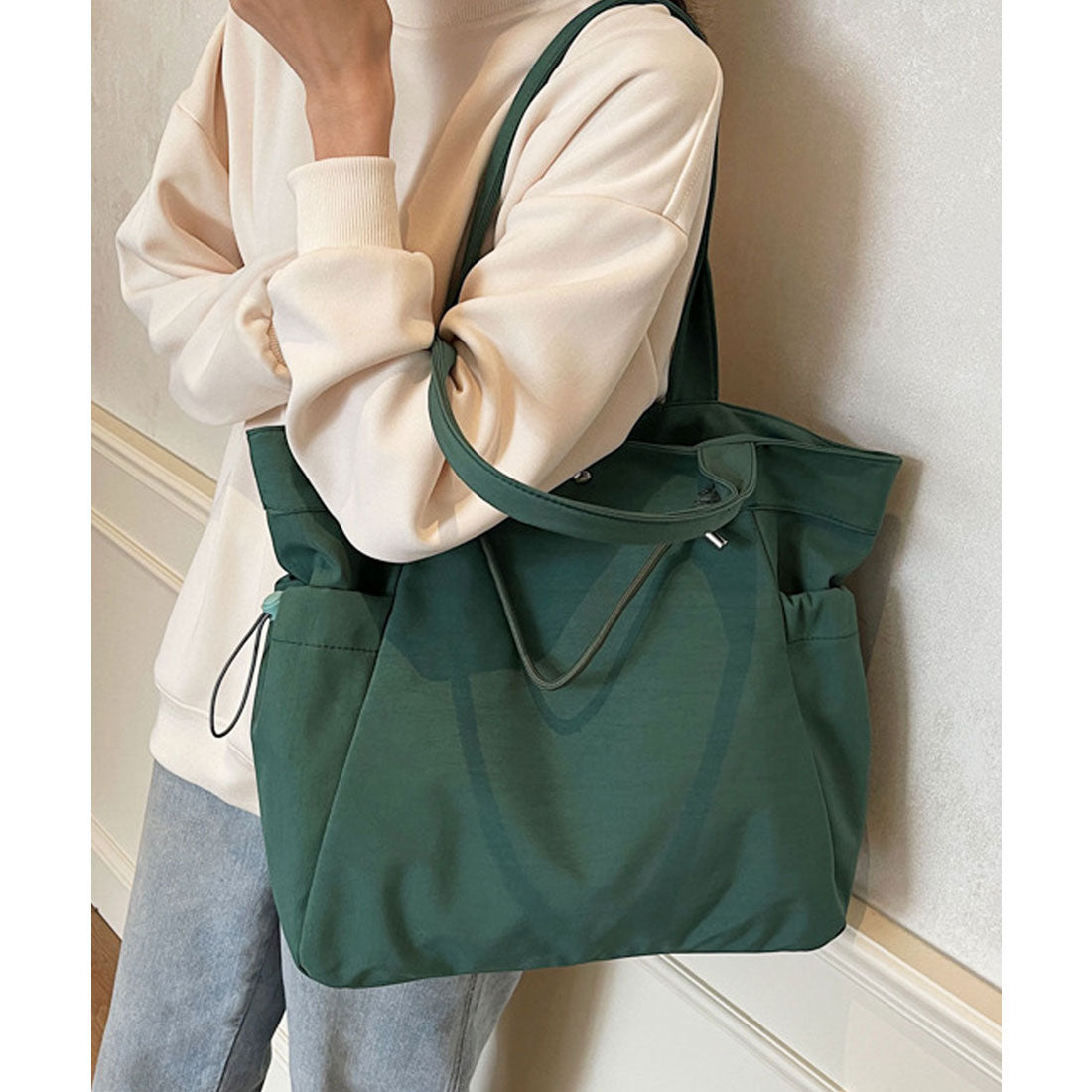 フロージュ florge 【A4収納可・軽量】パラコードハンドルトートバッグ/サブバッグ (グリーン) グリーン