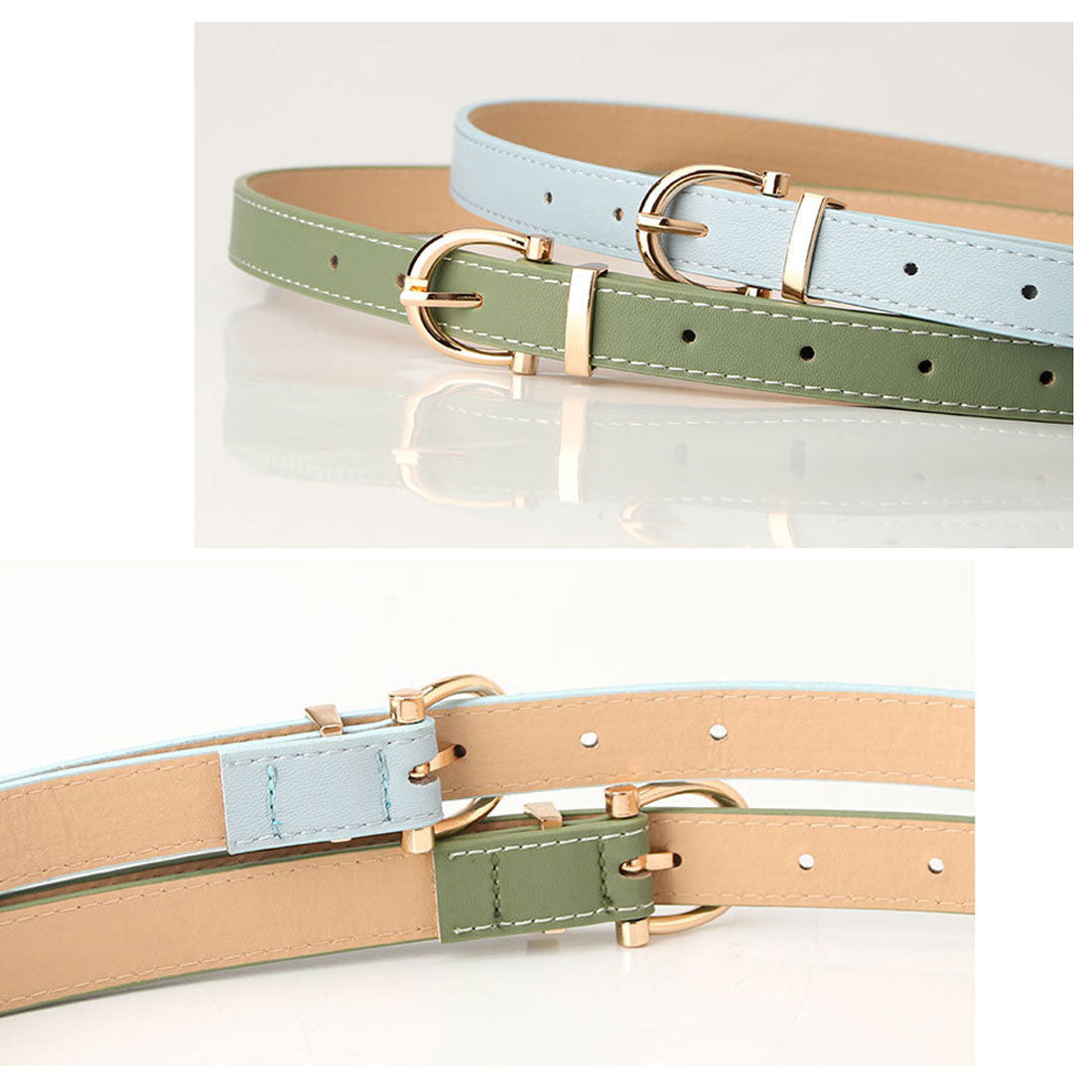 フロージュ florge 【8色展開】オーバルピンバックルのプレーンPUレザーベルト