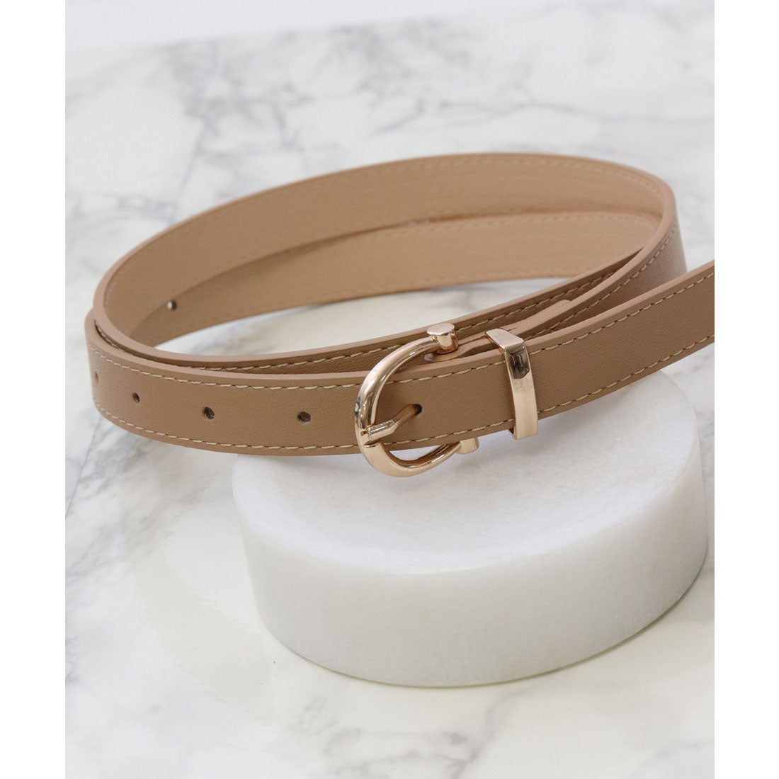 フロージュ florge 【8色展開】オーバルピンバックルのプレーンPUレザーベルト