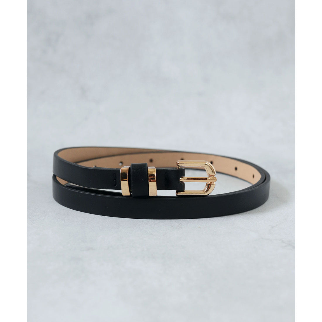 フロージュ florge クラシカル レザータッチ ナローレディースベルト (キャメル) キャメル