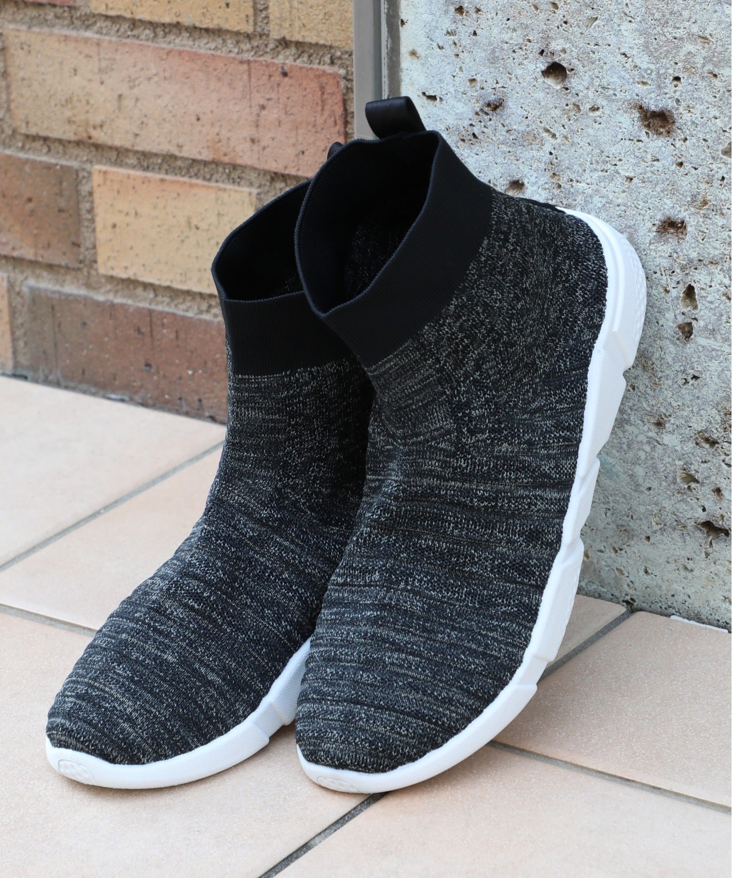 フォーキャスト FORECAST 【FORECAST】アッパーニット ソックスシューズ 6410 (グレー) グレー