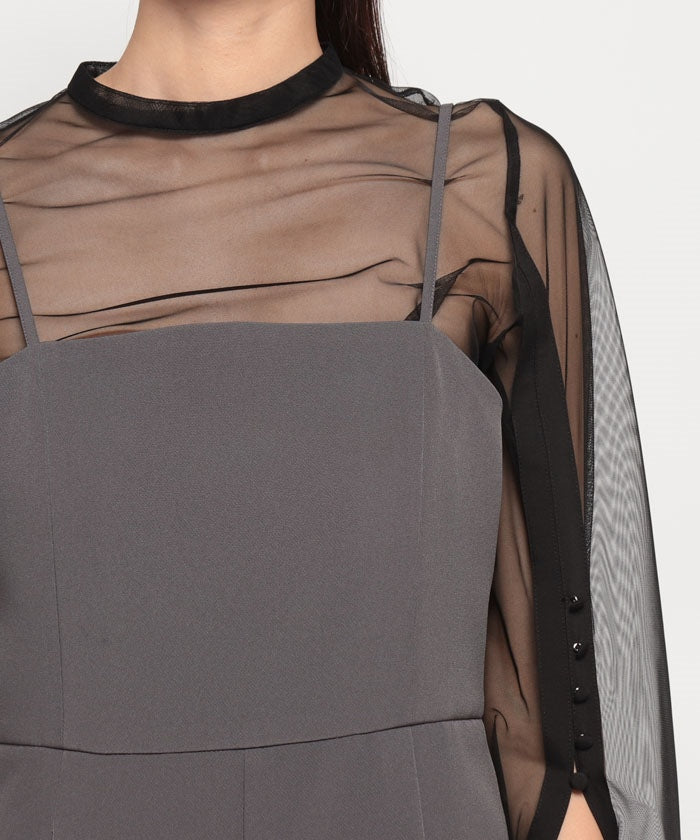 Form Forma 【Graduation Ceremony・Entrance Ceremony・Ceremony・Shichi-Go-San・Wedding Compatible】5-Minute Length Lace Sleeve Blouse & Tapered Pants Set-Up Suit