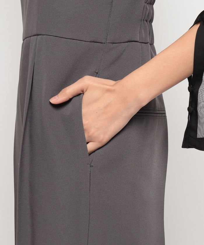 Form Forma 【Graduation Ceremony・Entrance Ceremony・Ceremony・Shichi-Go-San・Wedding Compatible】5-Minute Length Lace Sleeve Blouse & Tapered Pants Set-Up Suit