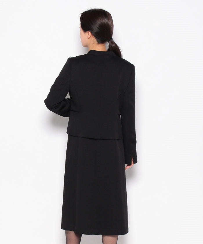 フォルムフォルマ form forma 【喪服・禮服】【前拉鍊】無領外套&簡約 女士連衣裙/黑色正式服裝