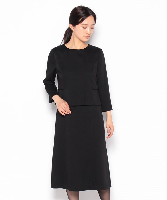 フォルムフォルマ form forma 【喪服・禮服】【前拉鍊】無領外套&簡約 女士連衣裙/黑色正式服裝