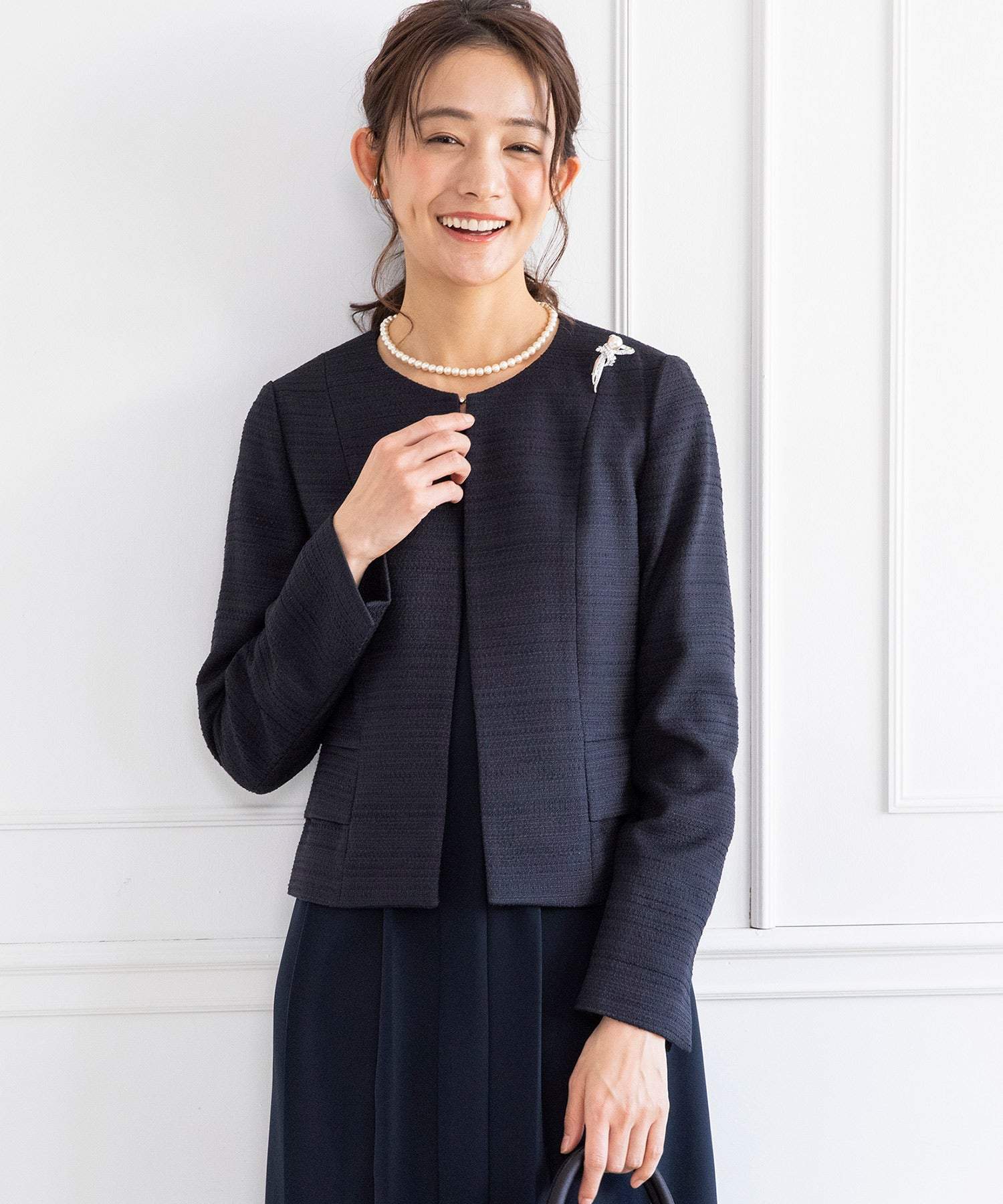 フォルムフォルマ form forma ノーカラーツイードジャケット/セレモニー/卒業式/入学式/七五三/お受験