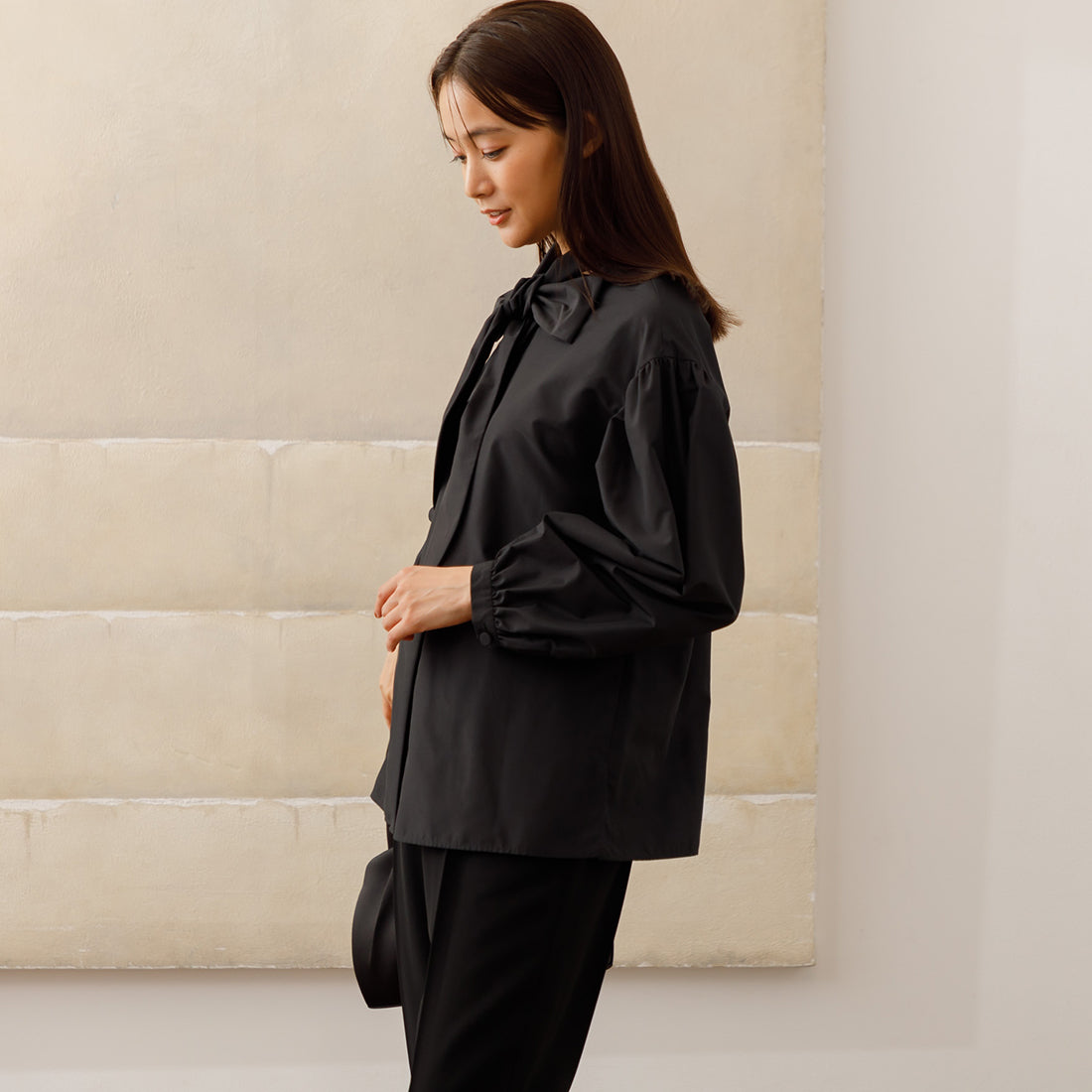 フォルムフォルマ form forma 【喪服】【洗える】ボウタイ付きブラウス(単品) /卒業式(卒園式)入学式(入園式)七五三・お宮参り (ブラック) ブラック