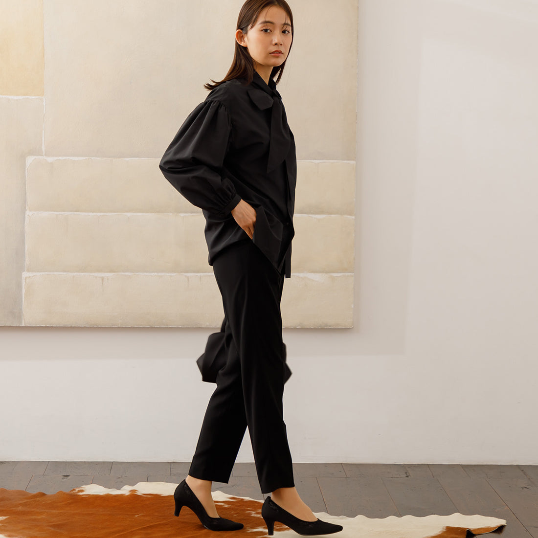 フォルムフォルマ form forma 【喪服】【洗える】ボウタイ付きブラウス(単品) /卒業式(卒園式)入学式(入園式)七五三・お宮参り (ブラック) ブラック