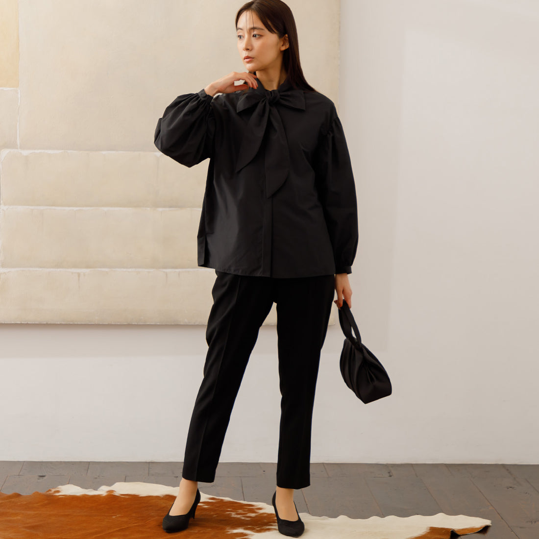 フォルムフォルマ form forma 【喪服】【洗える】ボウタイ付きブラウス(単品) /卒業式(卒園式)入学式(入園式)七五三・お宮参り (ブラック) ブラック
