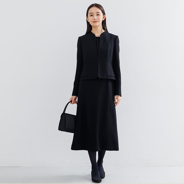 Form Forma 【Mourning Attire】【Front Opening】 No-Collar Jacket & Semi-Flare Women's Dress /Black Formal