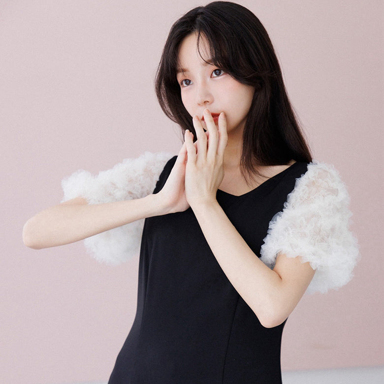 フォルムフォルマ form forma 【愛甲ひかりさん×form forma】ビッグカラー×マーメイドラインドレス(襟.袖取り外し可能)/結婚式/パーティー/お呼ばれ (ブラック) ブラック