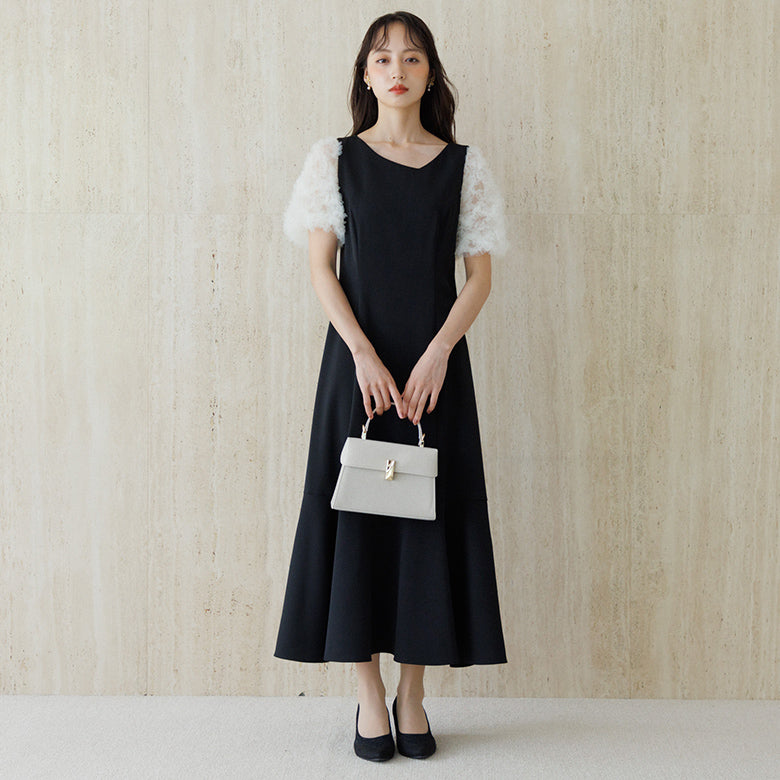 フォルムフォルマ form forma 【愛甲ひかりさん×form forma】ビッグカラー×マーメイドラインドレス(襟.袖取り外し可能)/結婚式/パーティー/お呼ばれ (ブラック) ブラック